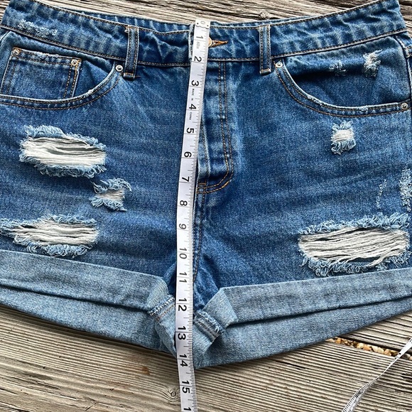 Forever 21 Denim Shorts Button Fly Large - Picture 4 of 8